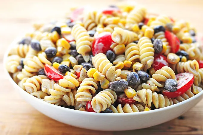 Black Bean Pasta with Corn & Tomato Salsa