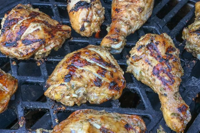 Cook the jerk Chicken in the grill