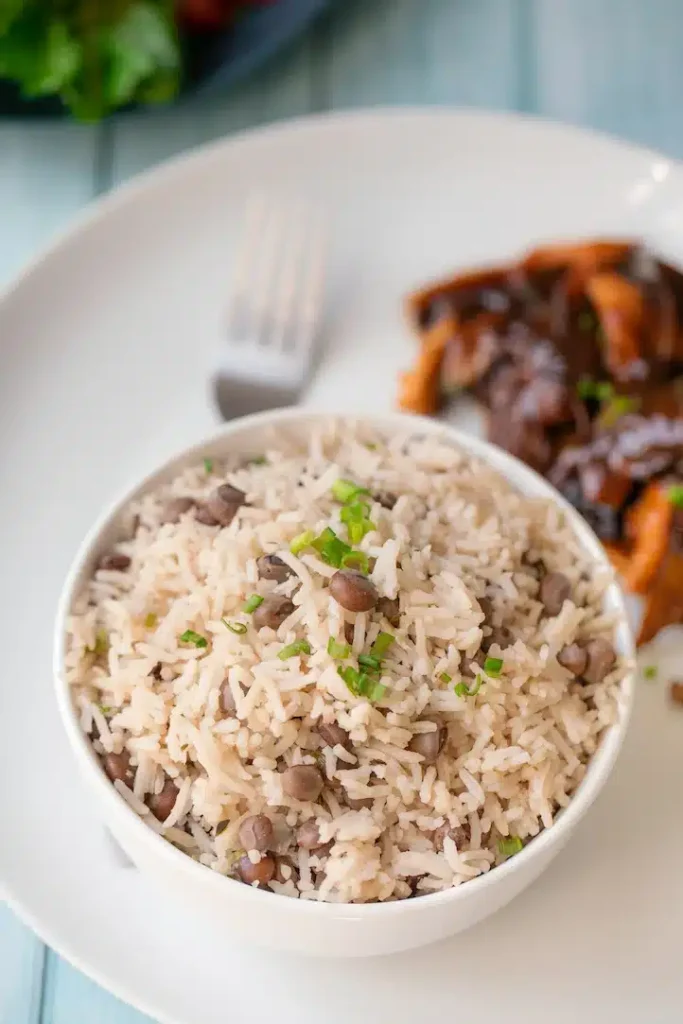 Serving JAMAICAN RICE AND PIGEON PEAS RECIPE