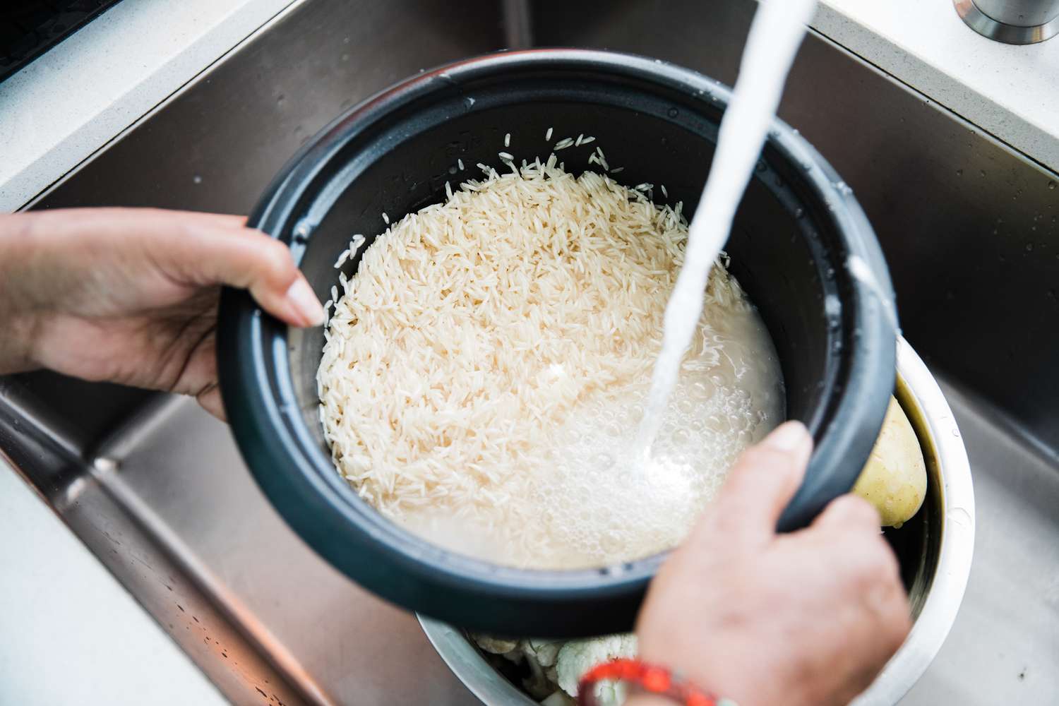 Washing and Soaking Rice