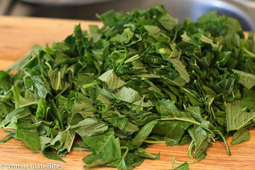 Chopped callaloo