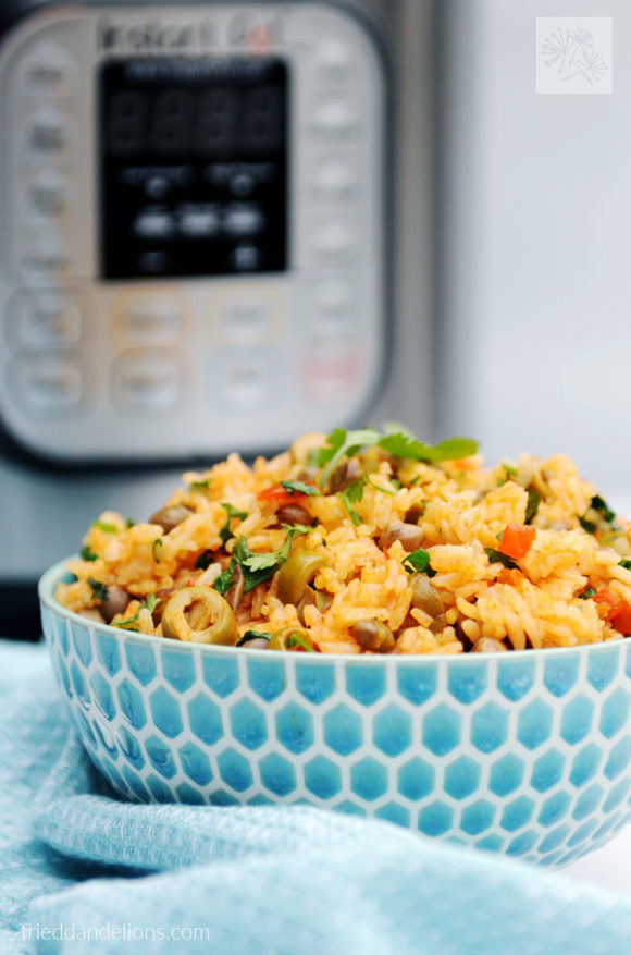 a kitchen timer with Arroz con Gandules