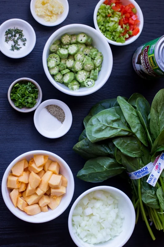 Queen’s Callaloo Soup, you’ll need these ingredients