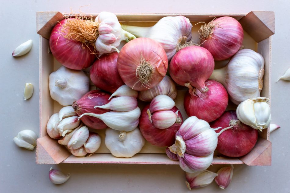 Garlic and onions,