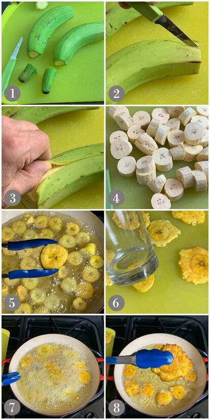 The step-by-step process of making plantains
