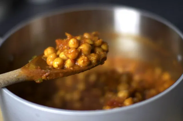 Making the Channa: Spicy Chickpea Filling