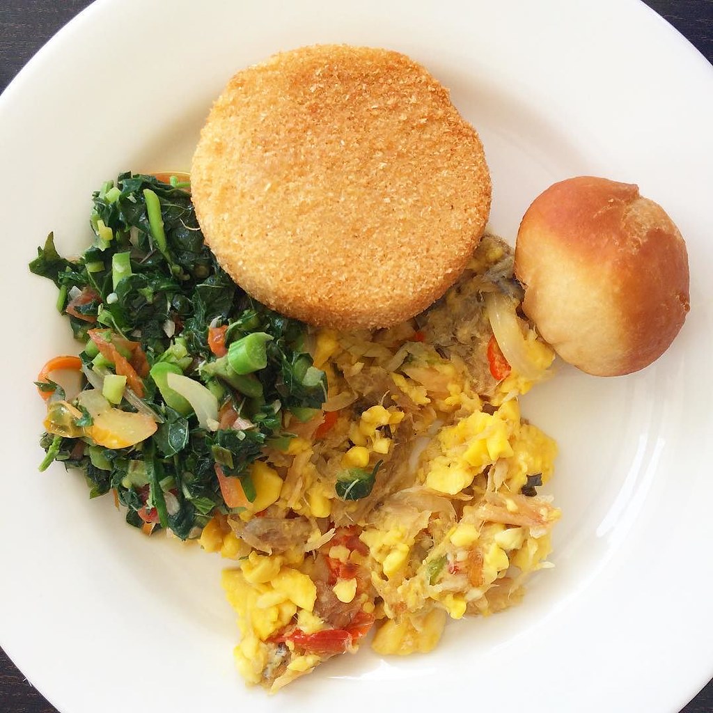 bammy with  jerk chicken to creamy ackee and saltfish.