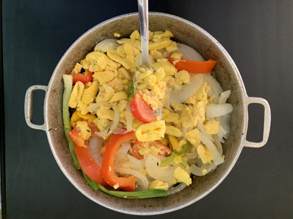 Combining the Ingredients of ackee and saltfish