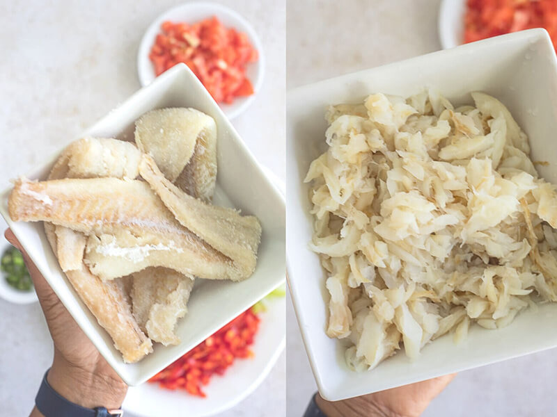 Preparing the Saltfish