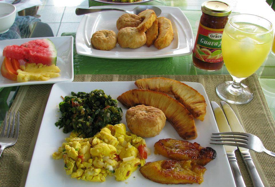 Ackee and Saltfish in grocery store or a Jamaican restaurant '