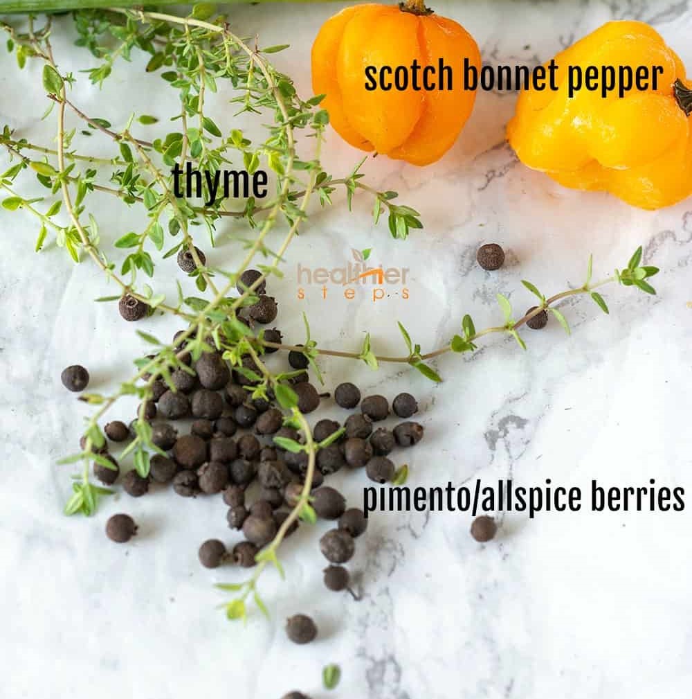 Scotch Bonnet Peppers, Thyme and Pimento 