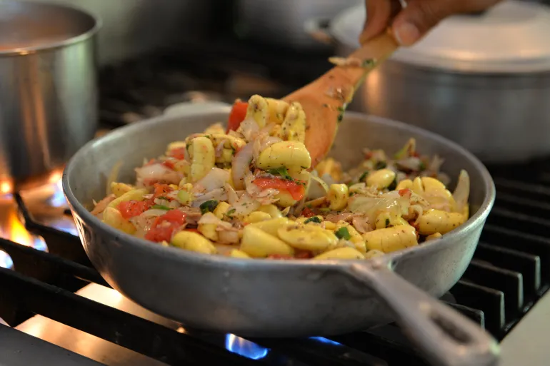 Preparing the Ackee and Saltfish: