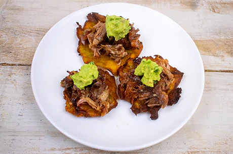 Tostones with Pulled Pork Delight