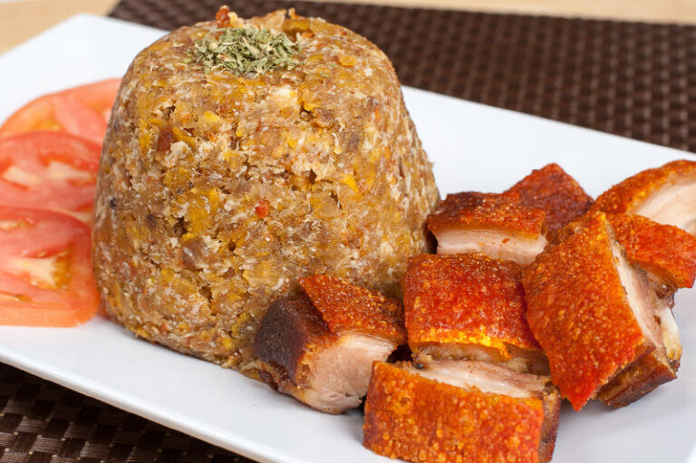 Roast pork mofongo