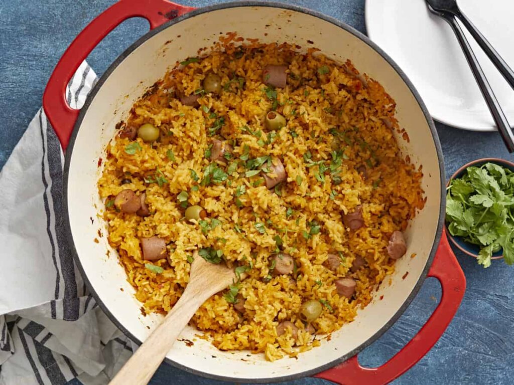 Arroz con Gandules and Tropical Fruit Juices