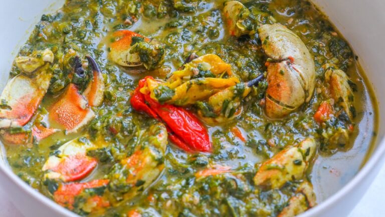 Crab and callaloo soup