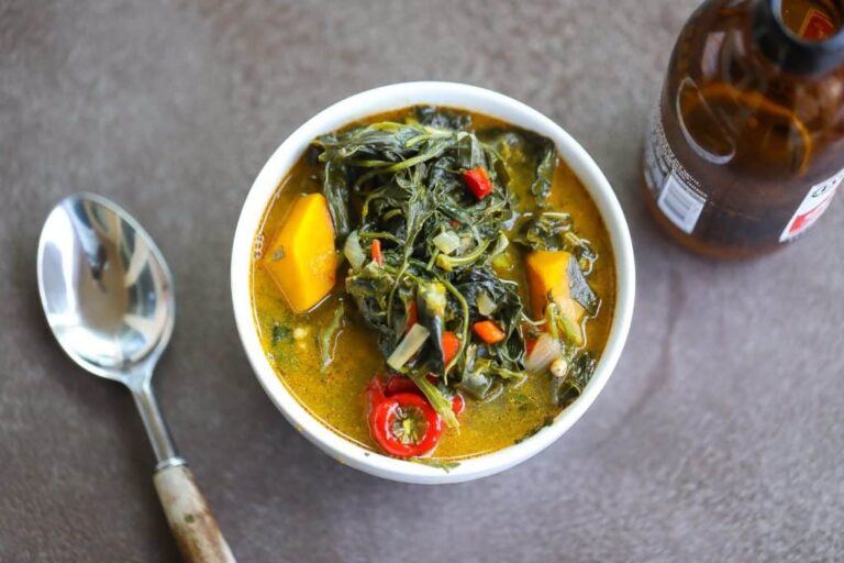 Caribbean callaloo soup