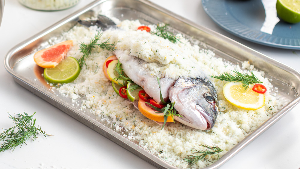 Baked Salted Fish with Herbs